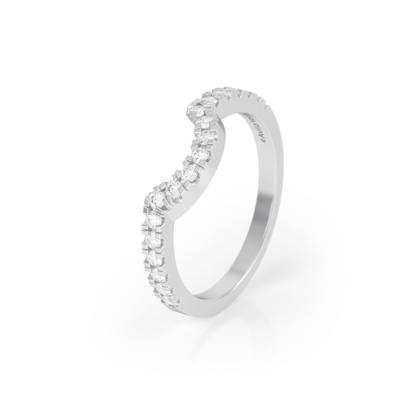 Avila Vara Synergi Curved Diamond Ring in White Gold