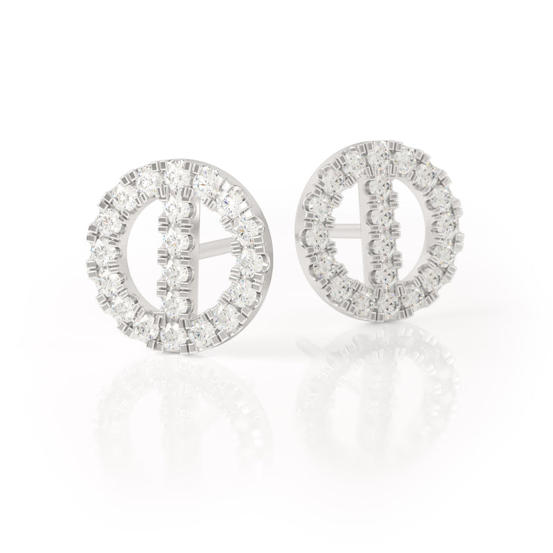 Avila Vara Synergi Diamond Circle Earrings in White Gold