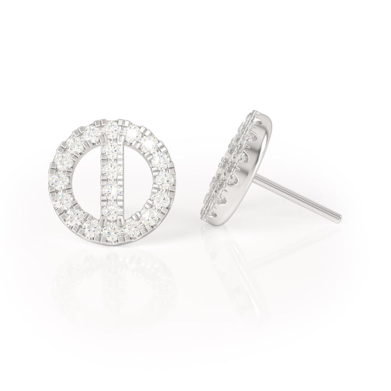 Avila Vara Synergi Diamond Circle Earrings in White Gold