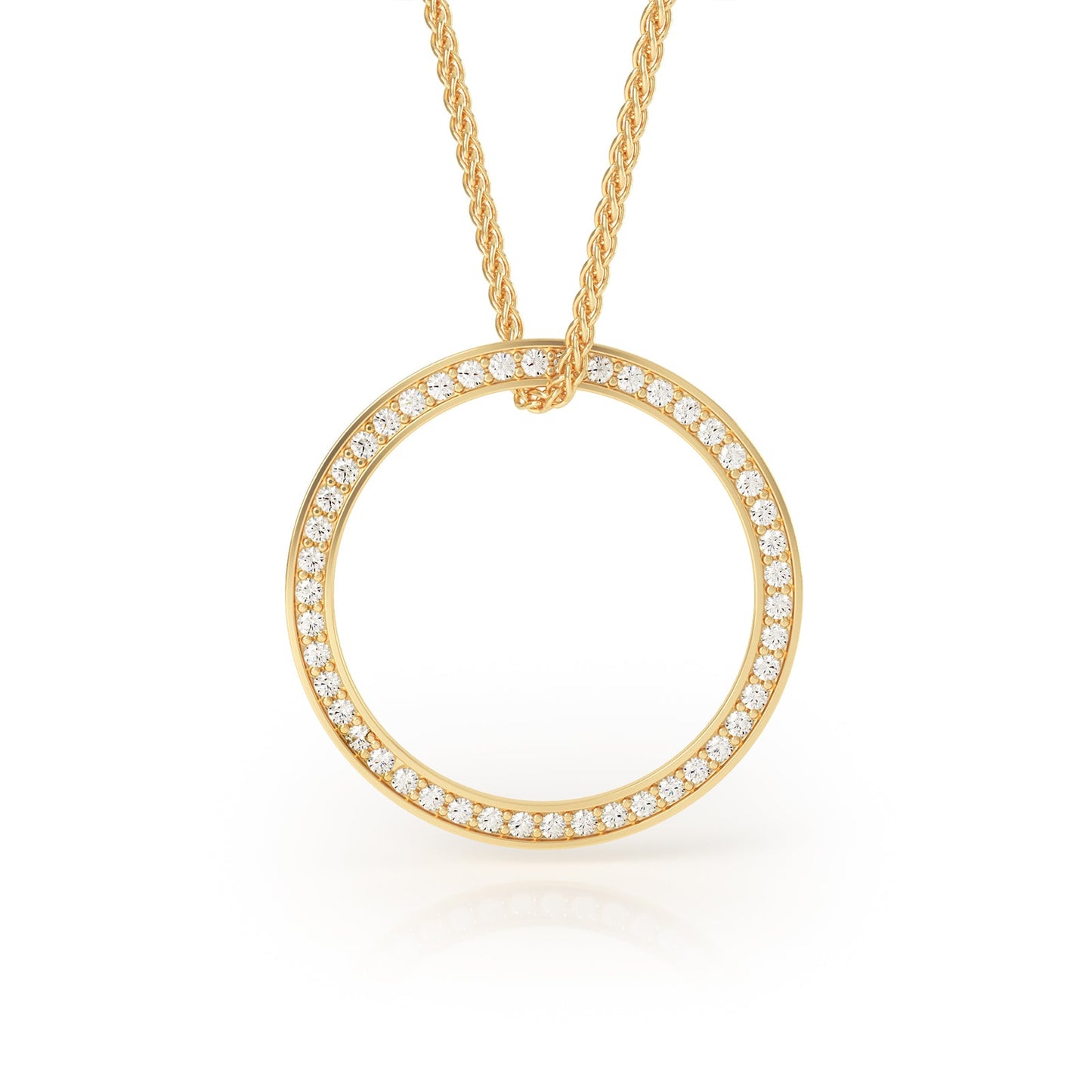 Avila Vara Synergi Diamond Circle Necklace in Yellow Gold