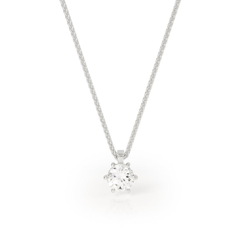 IO Diamond Solitaire Pendant in Platinum
