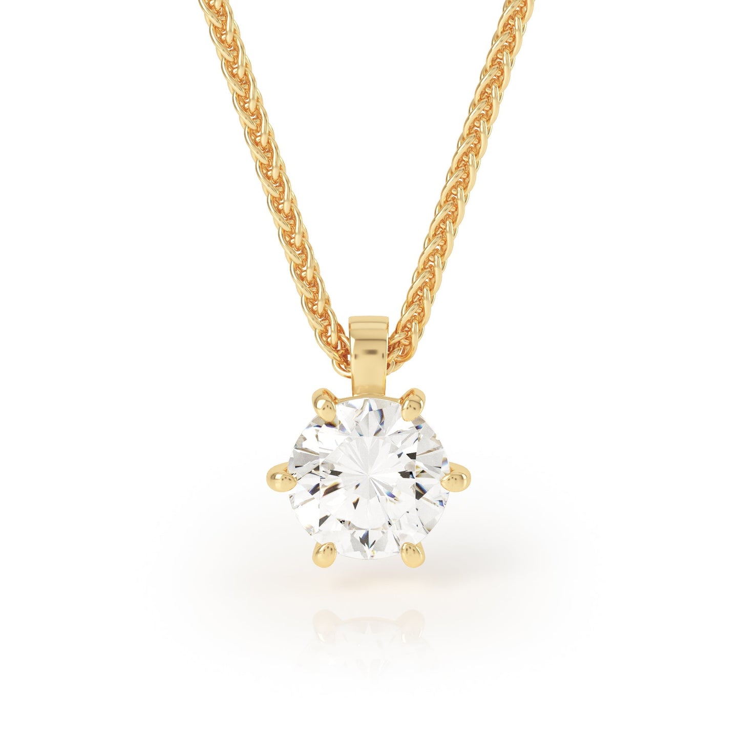 IO Diamond Pendant in 18k Yelow Gold