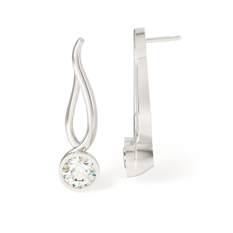 Avila Vara Twyn Earrings in White Gold