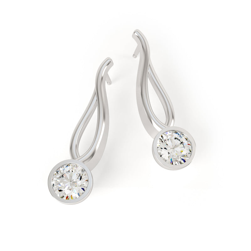 Avila Vara Twyn Earrings in White Gold