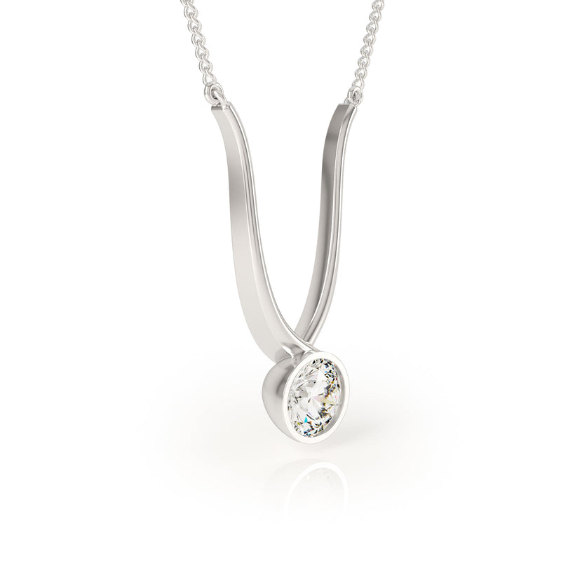 Avila Vara Twyn Diamond Necklace in White Gold